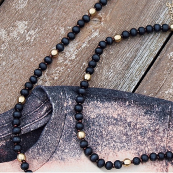 Wood/ Metal Beaded Necklace - Picture 4 of 4